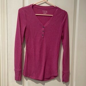 The Limited Pink Long Sleeve Top Henley